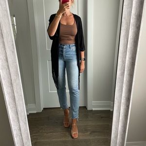 LA Made shawl with fringe detail